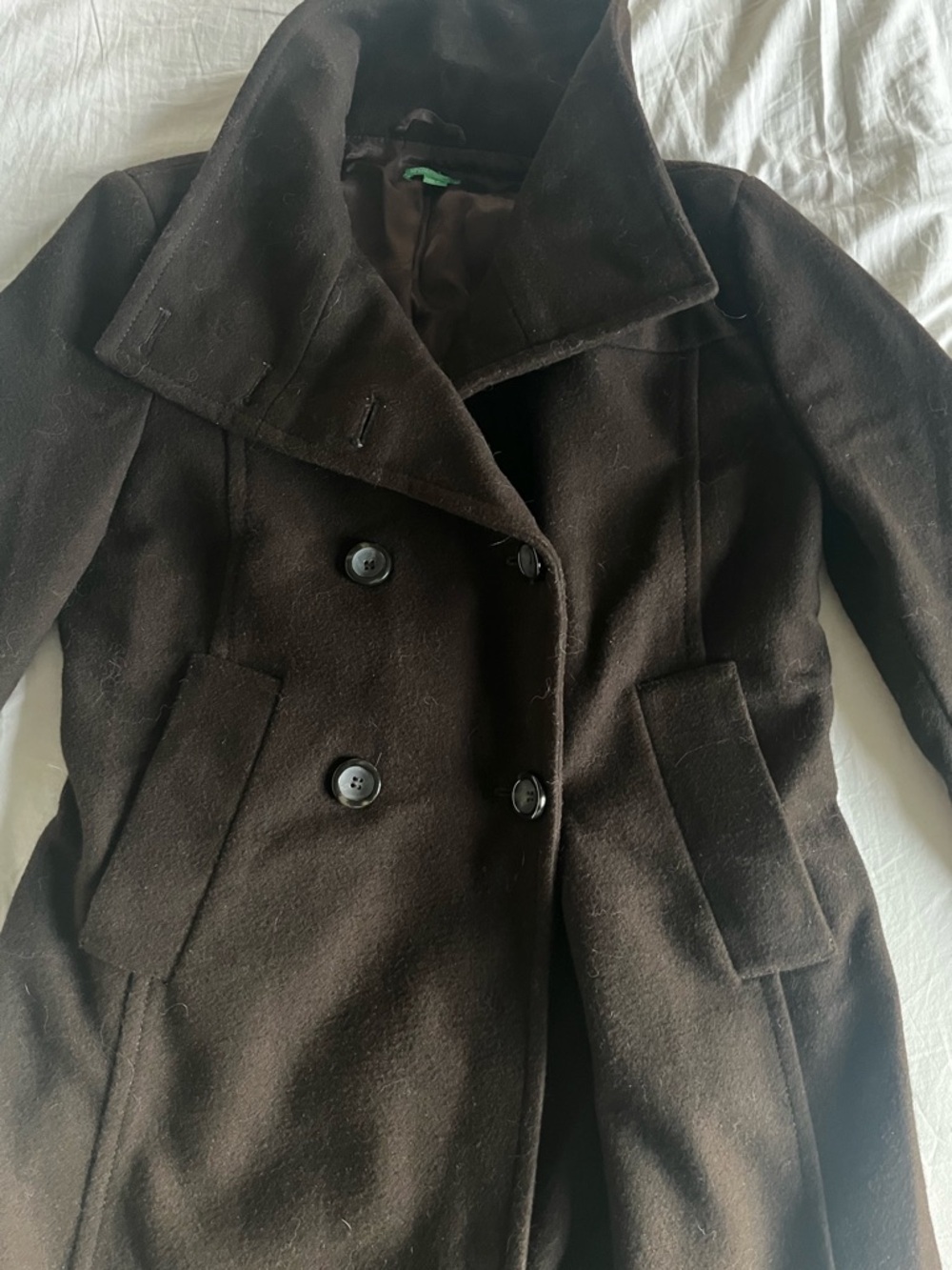 United Colors of Benetton Dark Brown Wool Coat